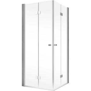 Schulte ExpressPlus Drehfalttür Eckeinstieg, Alu-Natur, 200x100 cm, Duschtür mit Eckeinstieg.