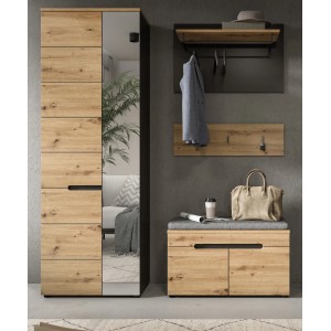 Inn.Furn Garderoben-Set 4-teilig Eiche Grau 160 cm mit Soft-Close Cooper