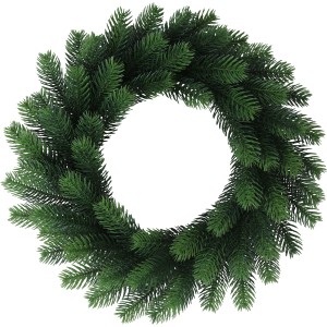 Kunstkranz, Ø 45 cm, grüne Tannenzweige, winterliche Deko für Tür oder Wand.