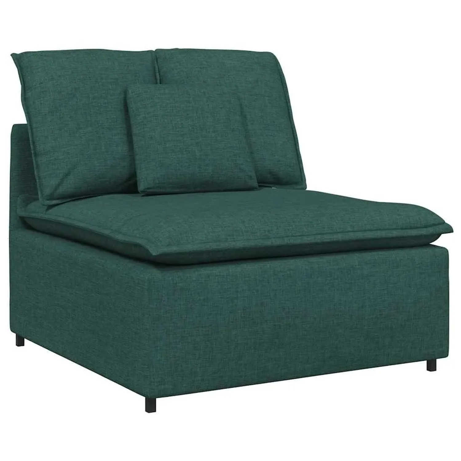 vidaXL Modulares Sofa Mittelmodul mit Kissen Dunkelgrün 100 cm 4104421