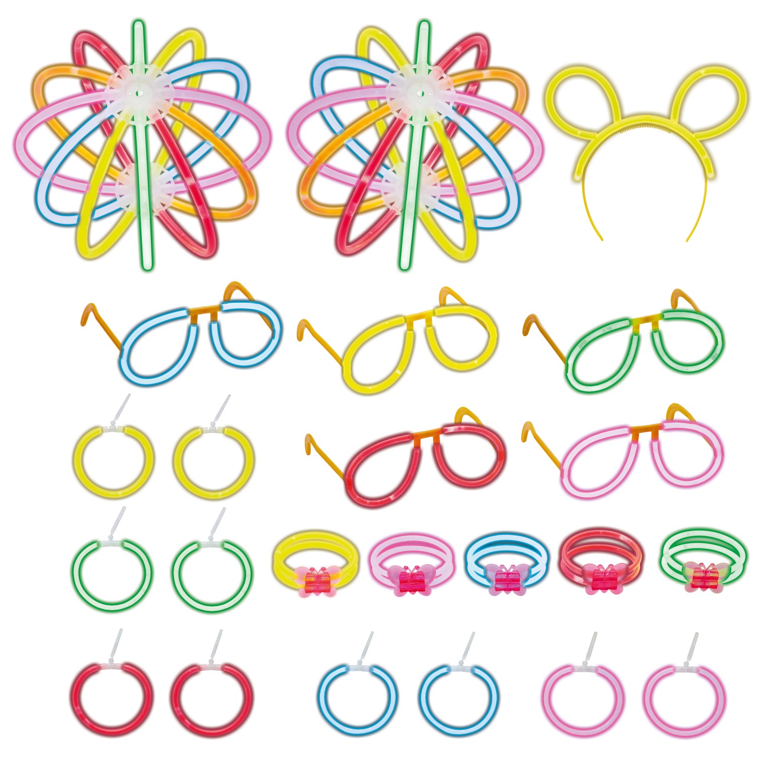 100 Knicklichter Party-Set mehrfarbig