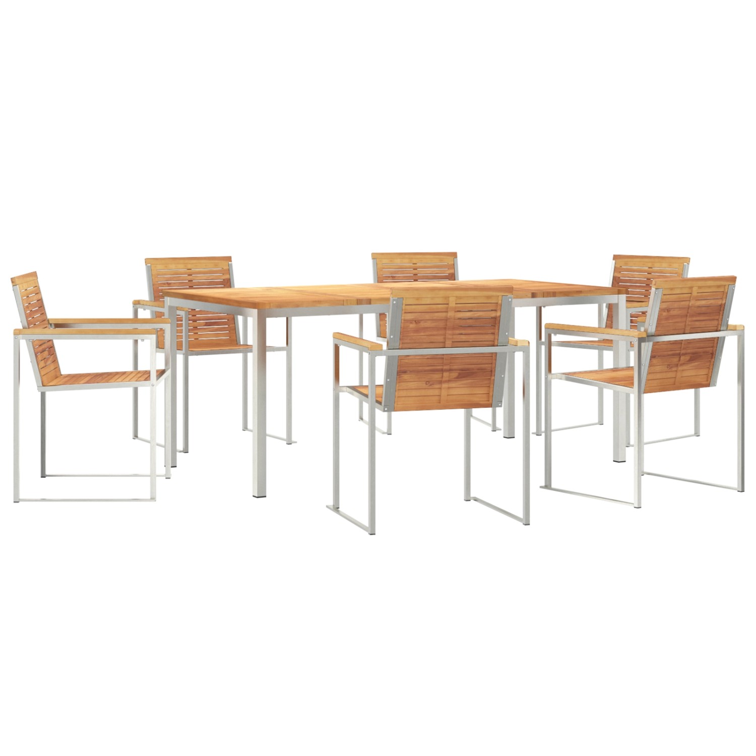 vidaXL 7-Teiliges Garten Esstisch Set aus Massivem Teakholz 3334826 günstig online kaufen