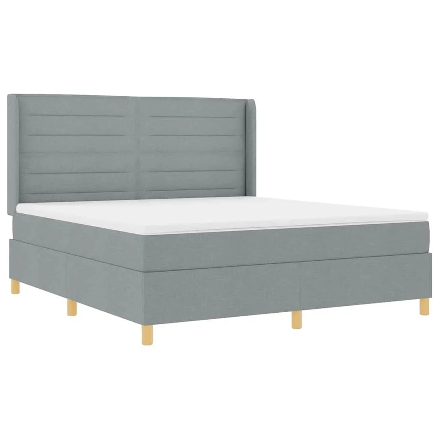 vidaXL Boxspringbett mit Matratze Hellgrau 140 x 200 cm Stoff 3343644