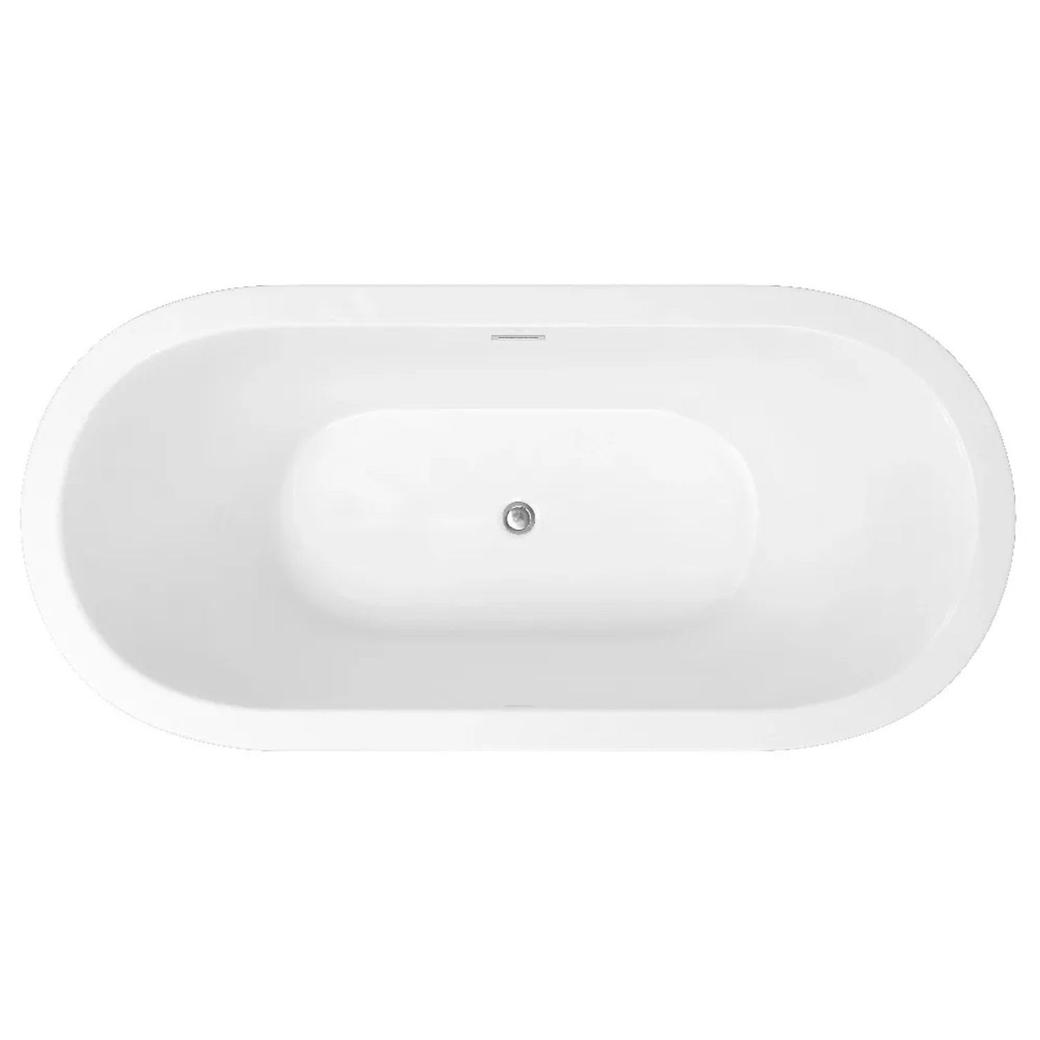 Freistehende, ovale, weiße Acryl Badewanne Piperi von Tronitechnik, Vogelperspektive.