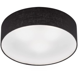 Schwarze Fischer & Honsel Deckenleuchte Maat mit weißem Stoffschirm, 3-flammig.