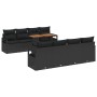 Schwarzes 9-teiliges vidaXL Garten-Sofa-Set aus Poly Rattan mit Tisch und Stauraum.