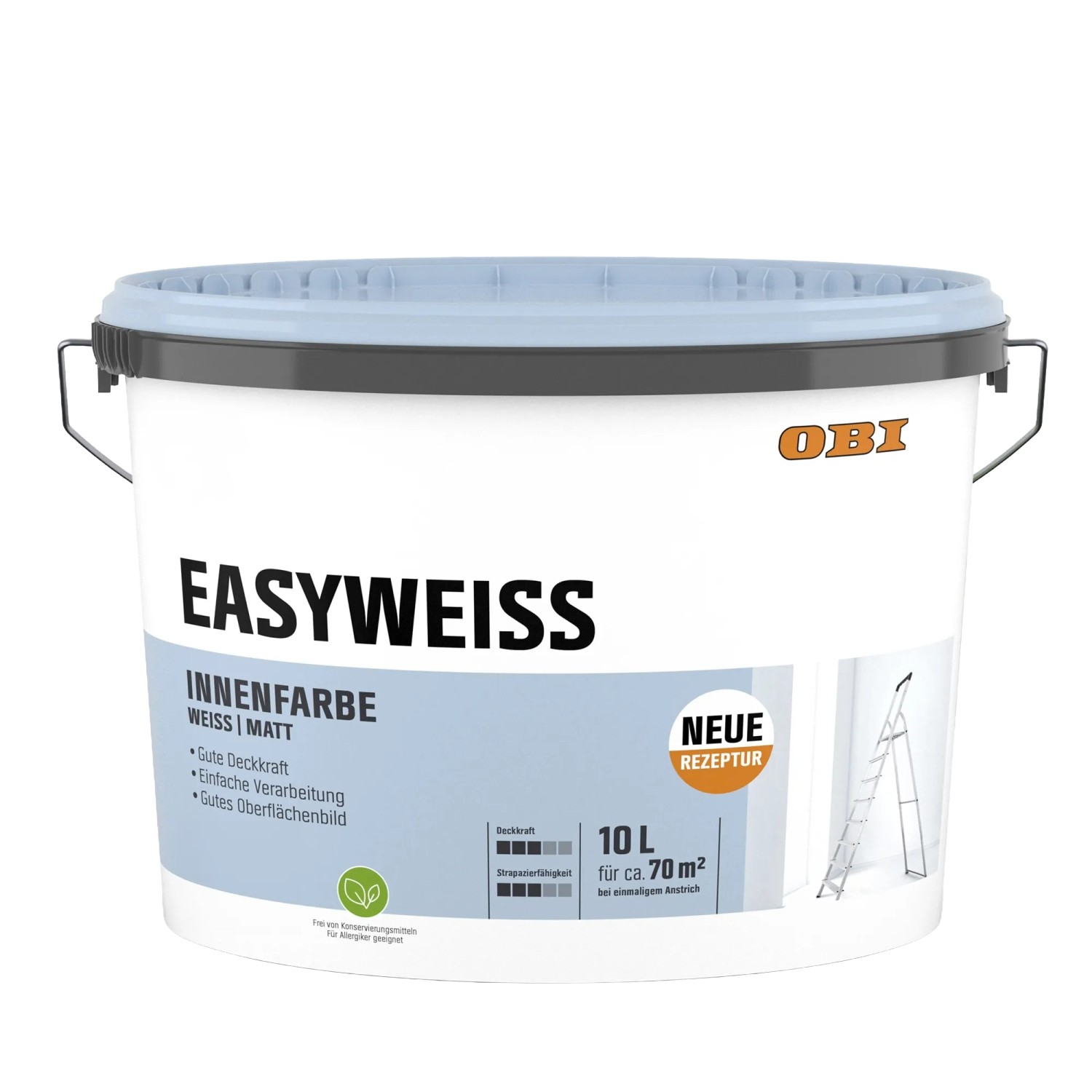 OBI Wandfarbe Easyweiss Weiß Matt 10,