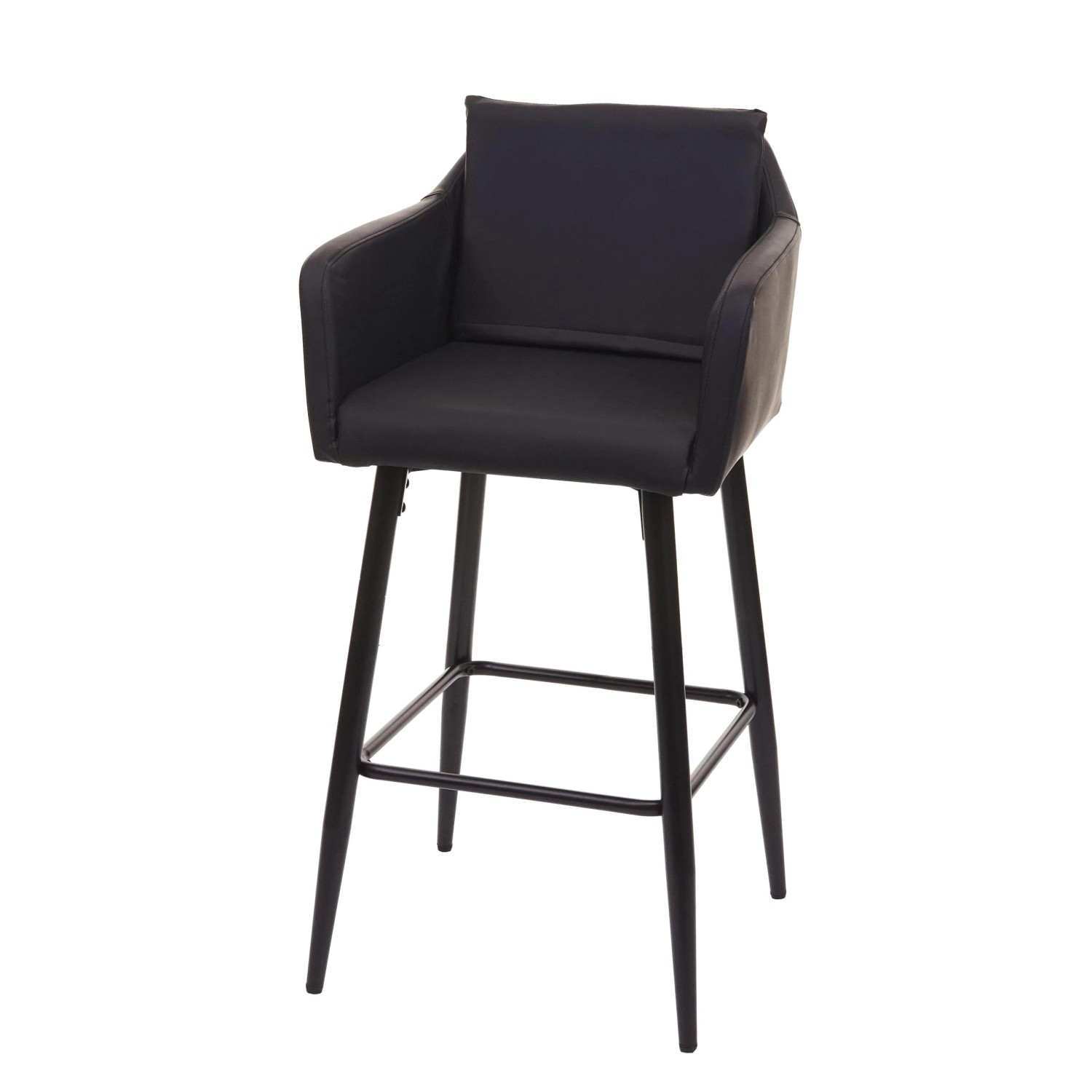 PROREGAL Barhocker Mit Lehne Sitzhöhe 74cm Fußablage Metall Kunstleder Schw günstig online kaufen