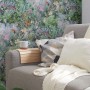 PROFHOME Vliestapete mit Tiermotiv, floral, grün, blau, braun, rosa. Dschungel-Look für Wohnzimmer, Schlafzimmer.