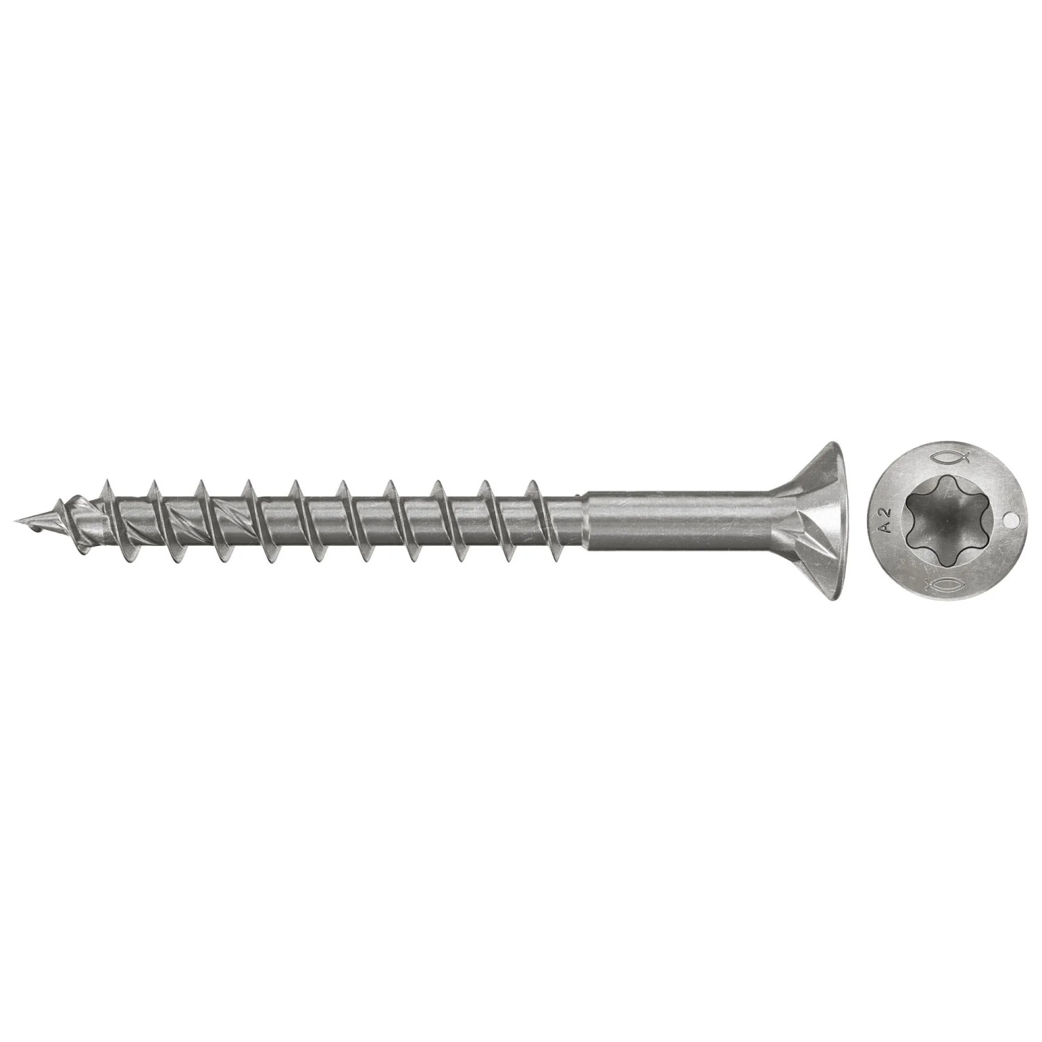 Fischer PowerFast II A2 Holzschraube, Senkkopf, Teilgewinde, 3,5x40 mm, Edelstahl.