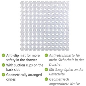 Transparente Wenko Duscheinlage Belem 54x54 cm für mehr Sicherheit in der Dusche.