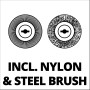 Einhell Fugenreiniger: Inklusive Nylon- und Stahlbürste für die elektrische Gartenhandgerät.