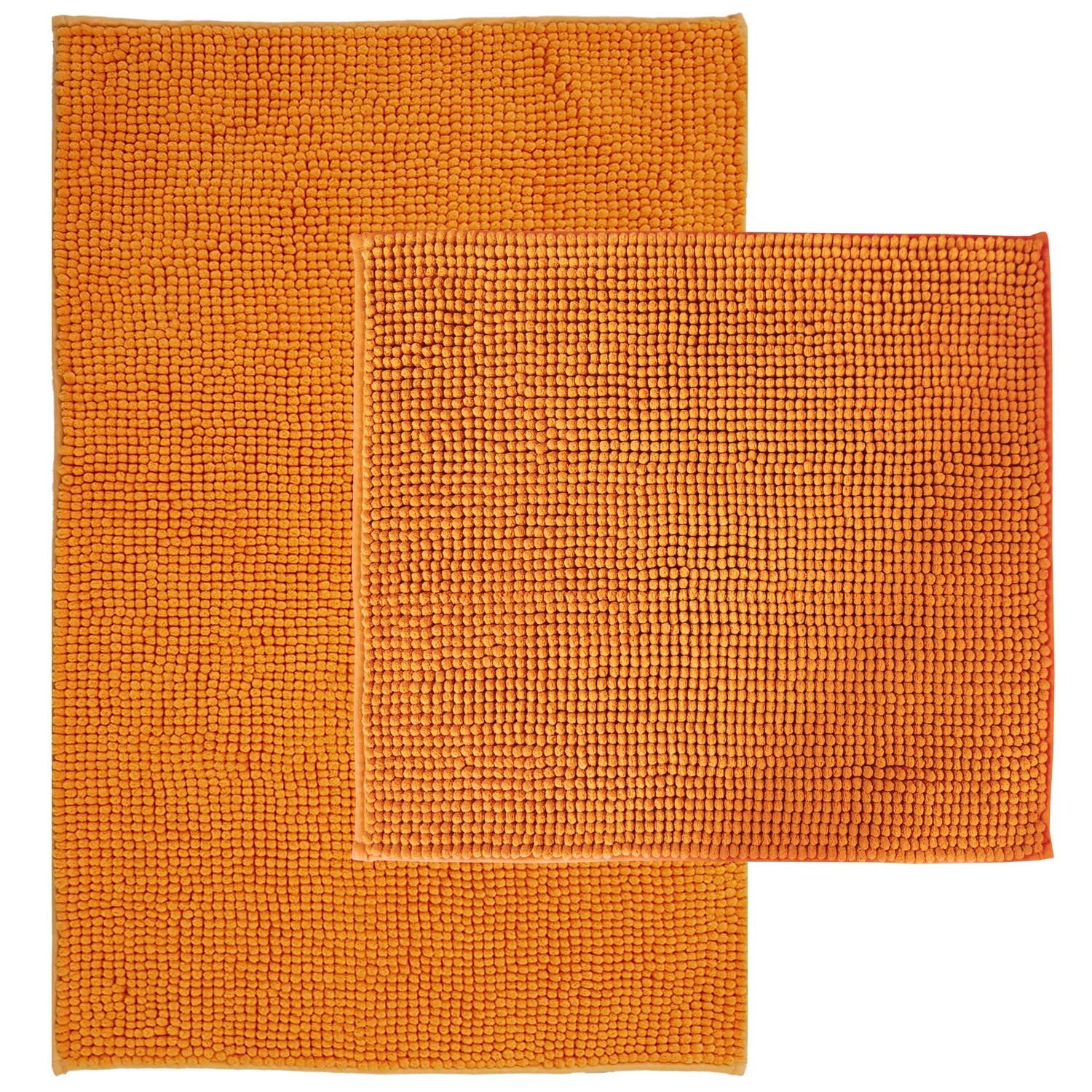 NYVI Badematten Set Chenille 2-teilig 45 x 50 cm und 50 x 80 cm Orange günstig online kaufen