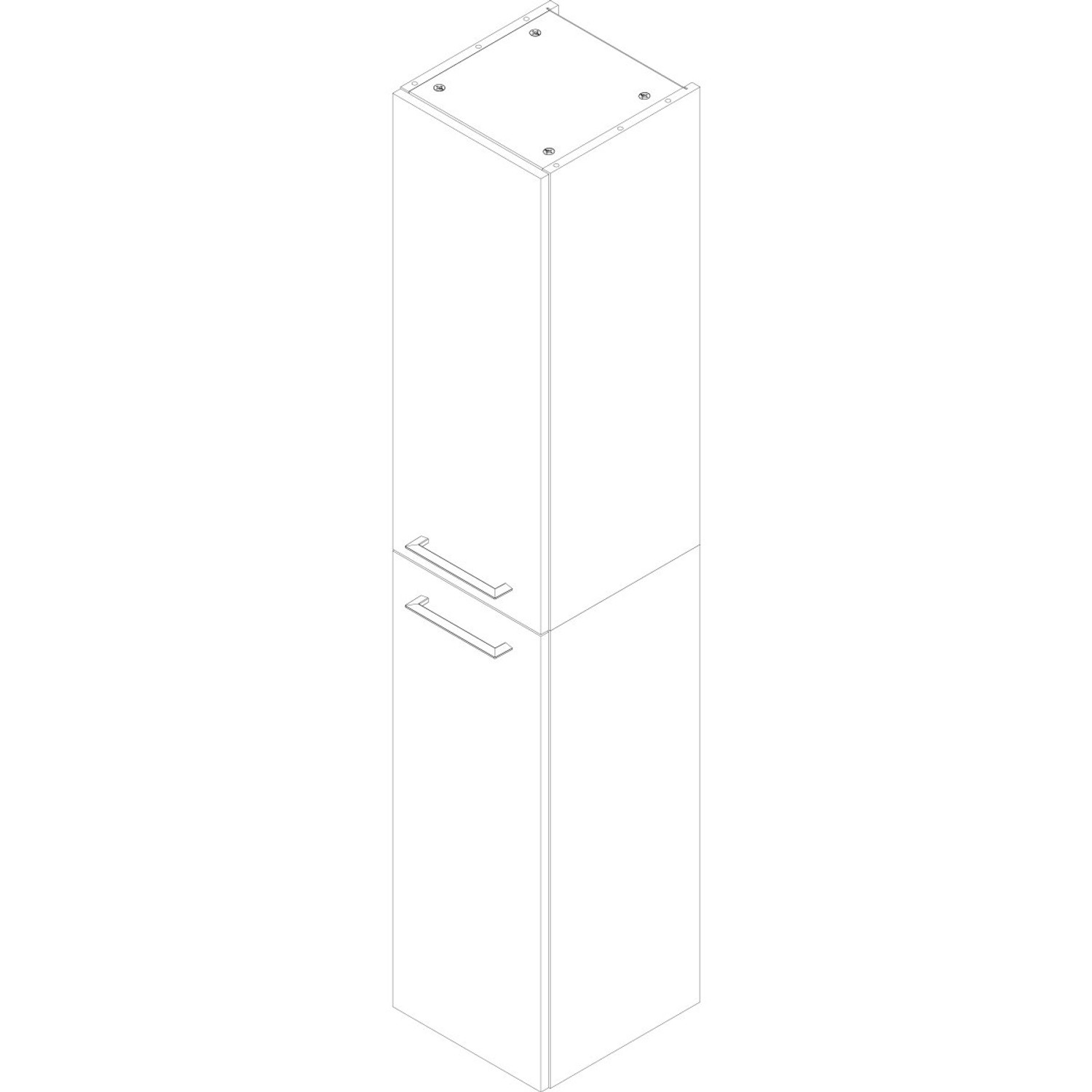 Fackelmann Bad-Hochschrank B.Perfekt Asteiche, schmaler Badezimmerschrank mit zwei Türen.