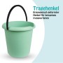 2er-Pack: Grüner ProHome Eimer, 5 Liter, mit Kunststoffbügel für Reinigung und Haushalt.