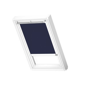 Velux Verdunkelungsrollo DML C02, blau-weiß, für Dachfenster mit seitlicher Schiene.