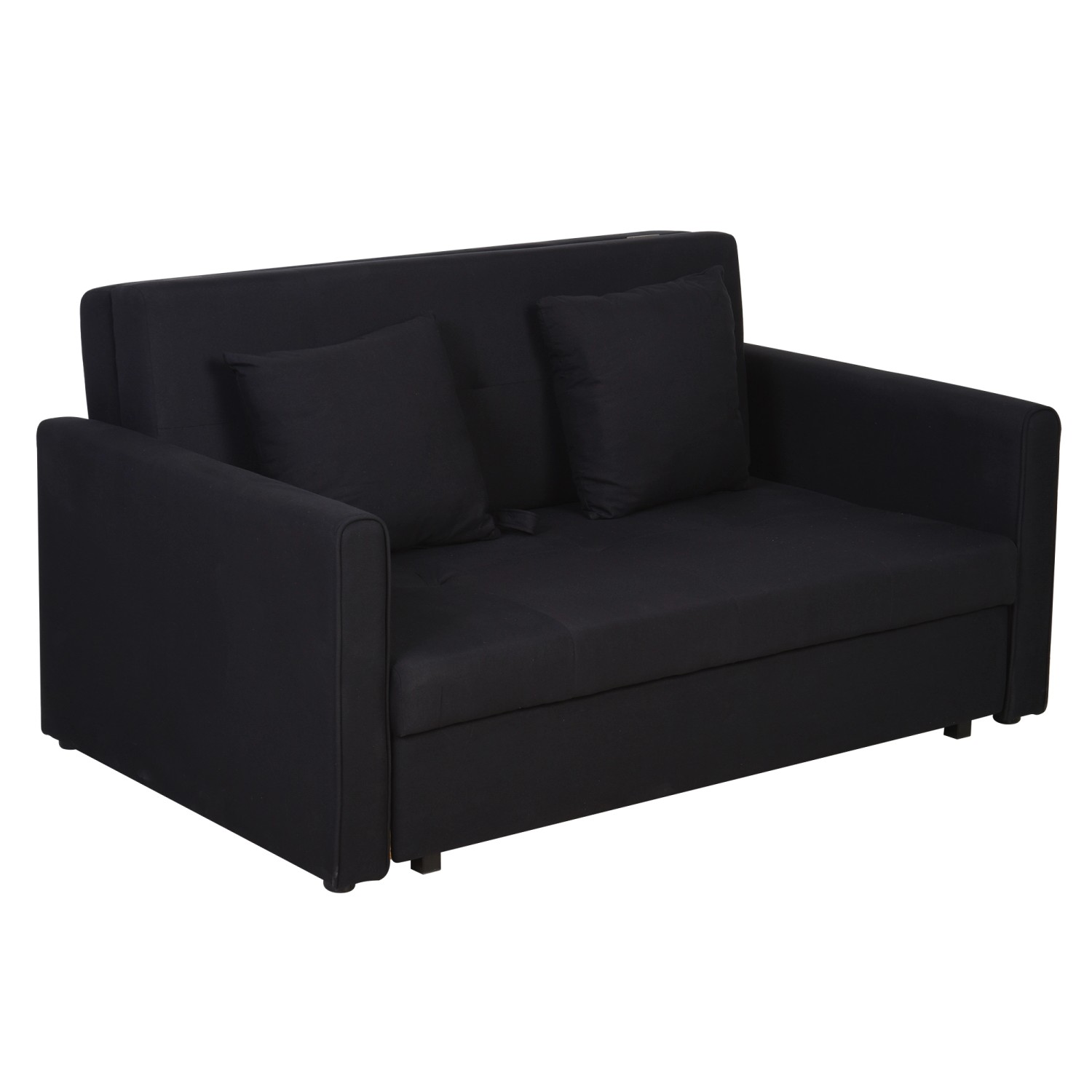 HOMCOM Schlafsofa 2-Sitzer mit Bettfunktion Stauraum 152 x 101 x 81cm