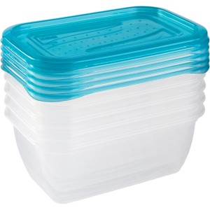 Keeeper Frischhaltedosen Fredo Fresh, 5er Set, transparent/blau, 0,5 l. Küchenhelfer zur Aufbewahrung.