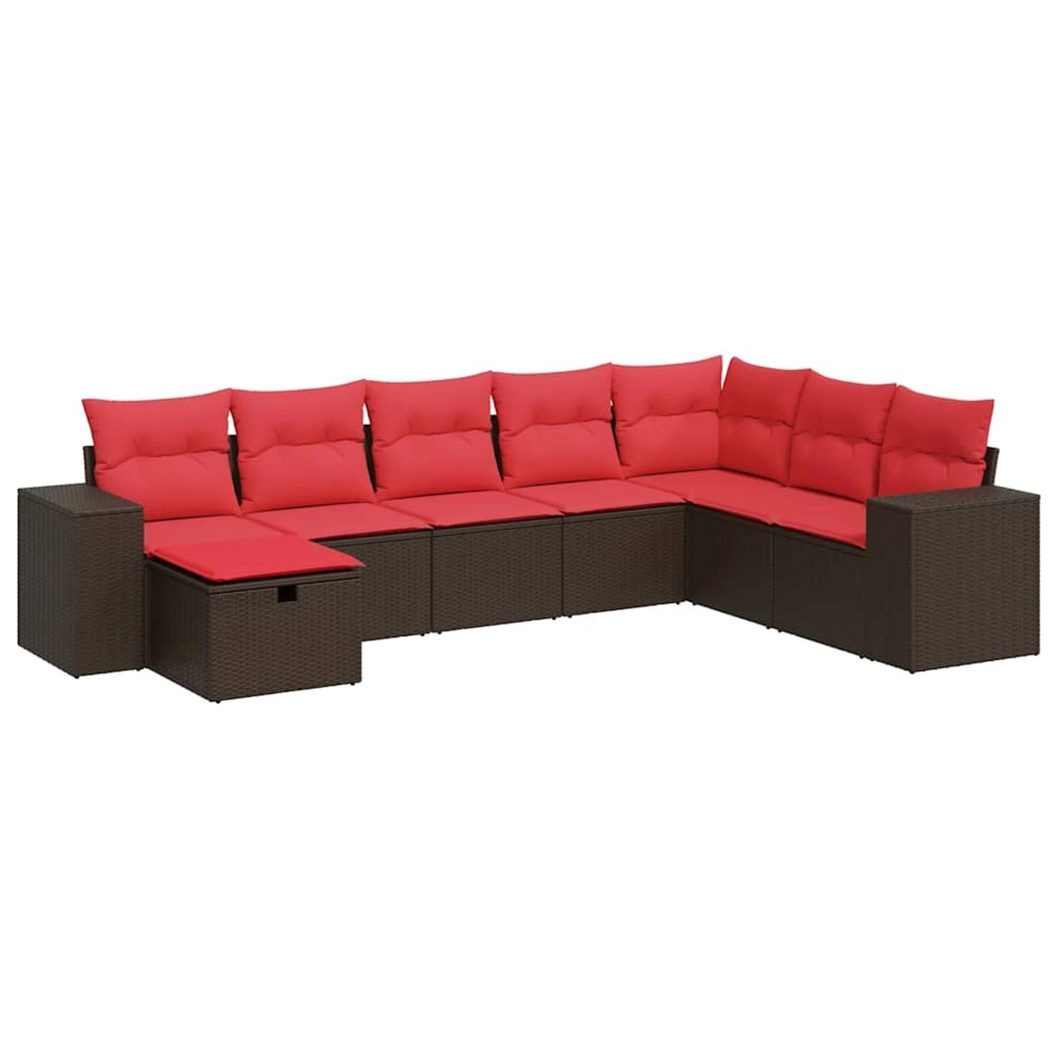 vidaXL 8-Tlg Garten-Sofagarnitur mit Kissen Braun Poly Rattan 3325740 günstig online kaufen