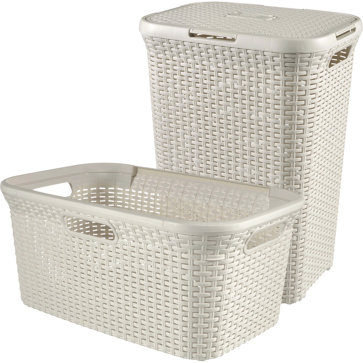 Best Wäschekorb + Wäschebox Curver Style Creme 45 l + 60 l