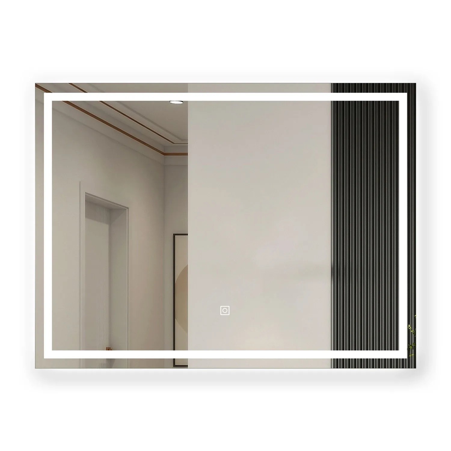 Aica Sanitär Spiegel 90x60 cm Badspiegel mit LED Beleuchtung Drei Lichtfarbe Dimmbar Memory Neutral-Warm-Kaltweiß Touch Wandschalter Beschlagfrei