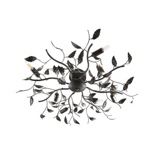 Lindby Deckenlampe Yos 9621746 Florentiner in Schwarz aus Metall 8-flammig E14 Schlafzimmerleuchte
