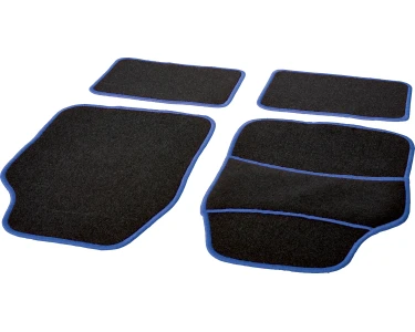 Auto-Fußmatten-Set TEX-41 Schwarz-Blau 4-teilig