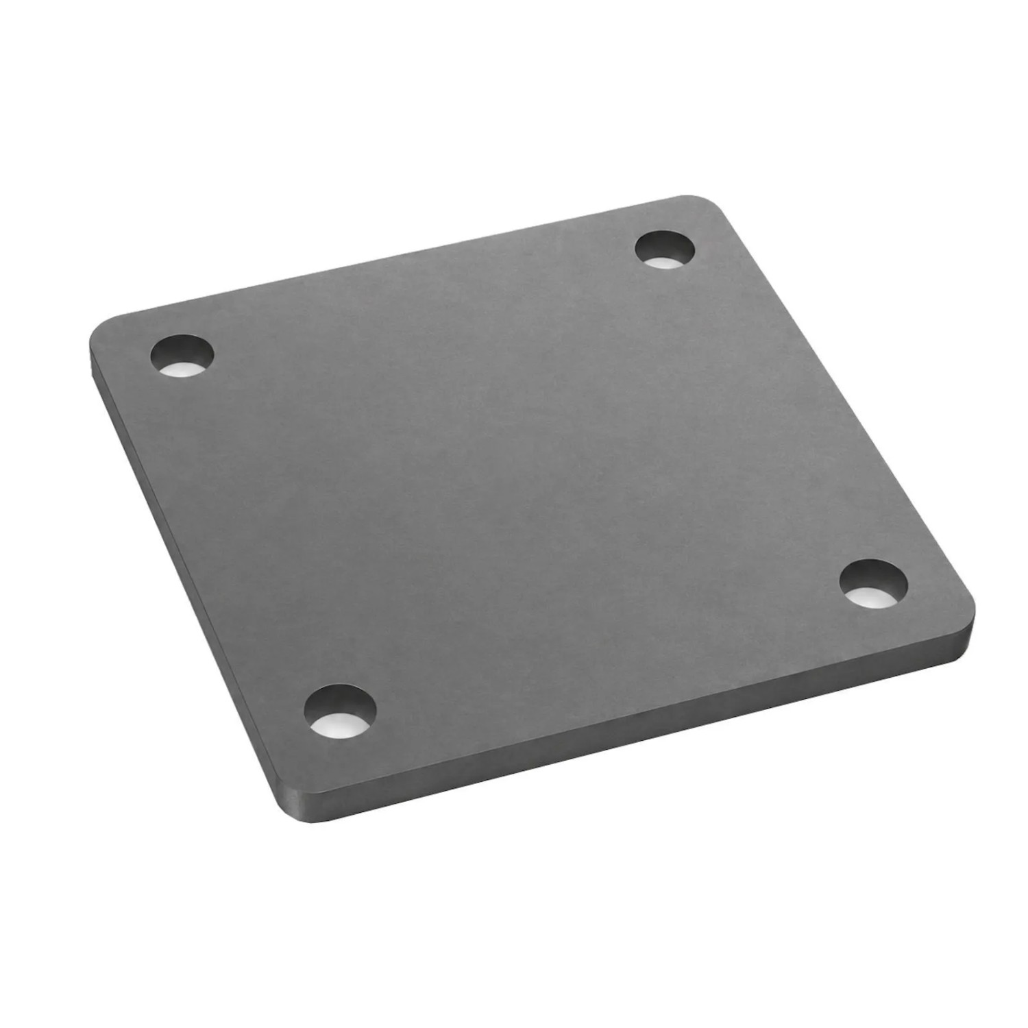 SOTECH Anschweißplatte 150 x 150 x 8 mm Stahl Q235 Schwarz Unbehandelt 4 Befestigungslöcher Ø14 mm Abgerundete Ecken