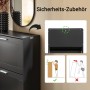 Schwarzer SoBuy Schuhschrank mit Kippfunktion und Wandbefestigung für mehr Sicherheit.