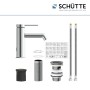 Schütte Waschtischarmatur Los Angeles Chrom mit Zubehör und Anschlussschläuchen.