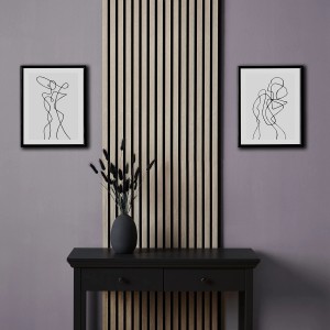 Homestyle4u Akustikpaneele Holz Grau 60x60 cm 4er Set Wandpaneele Paneele 2662