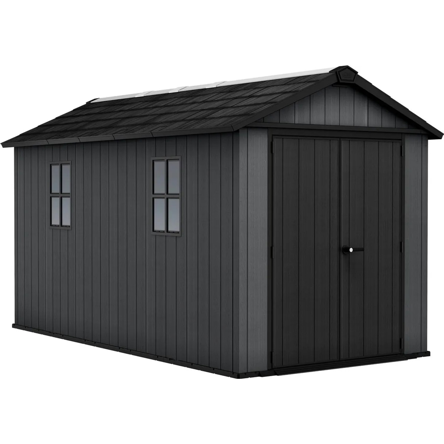 Keter Gartenhaus Newton 7513 Modular mit Holzlook Kunststoff Grau 413x230x246 cm