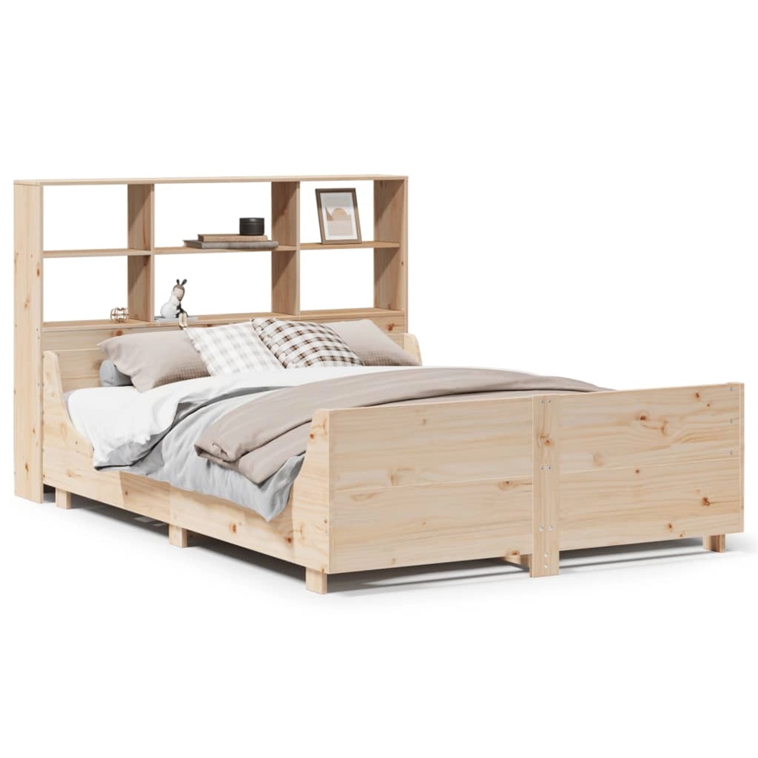 vidaXL Massivholzbett mit Regal ohne Matratze 140x200 cm 3323806 günstig online kaufen
