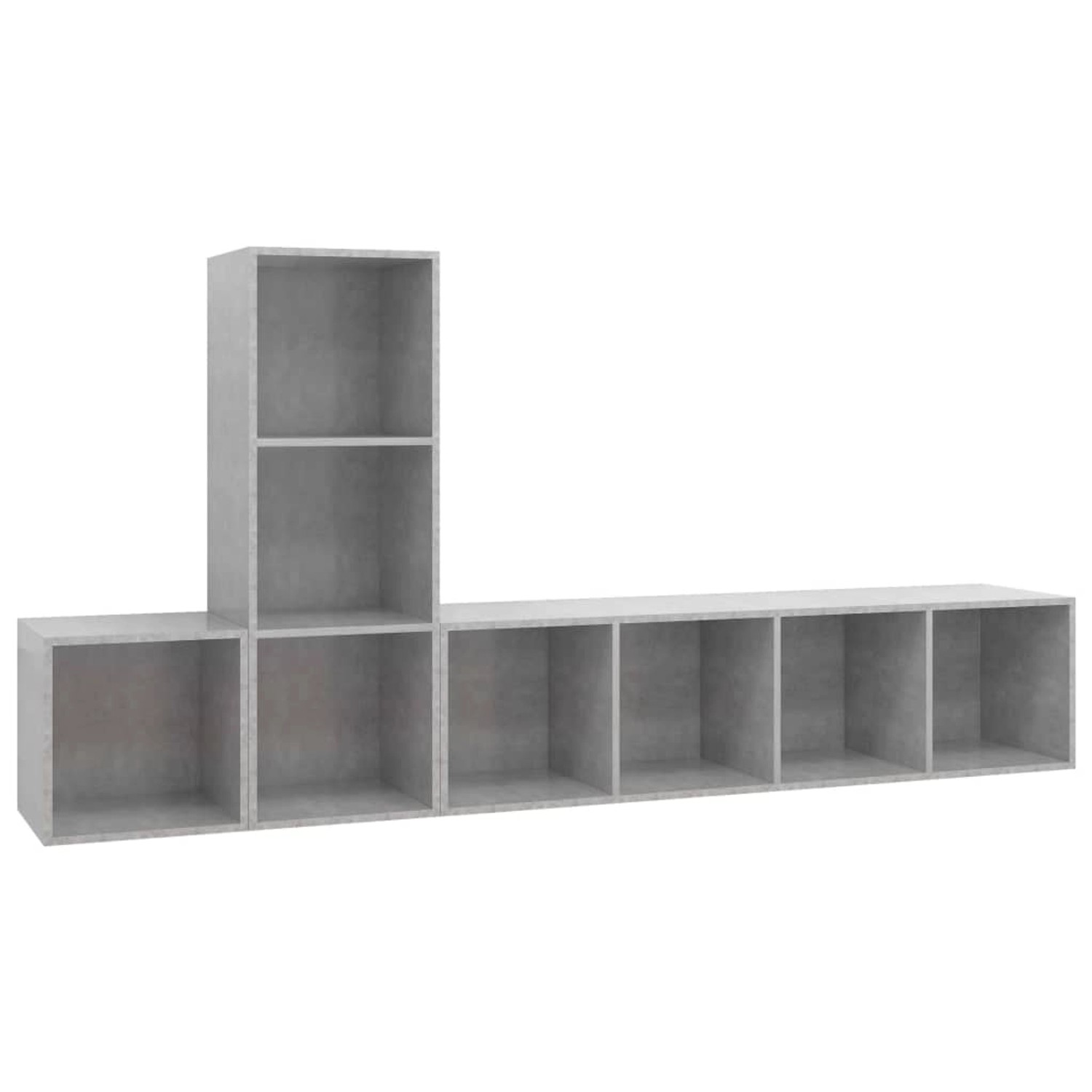 vidaXL 3-Tlg TV-Schrank-Set Betongrau Holzwerkstoff 3079830 günstig online kaufen