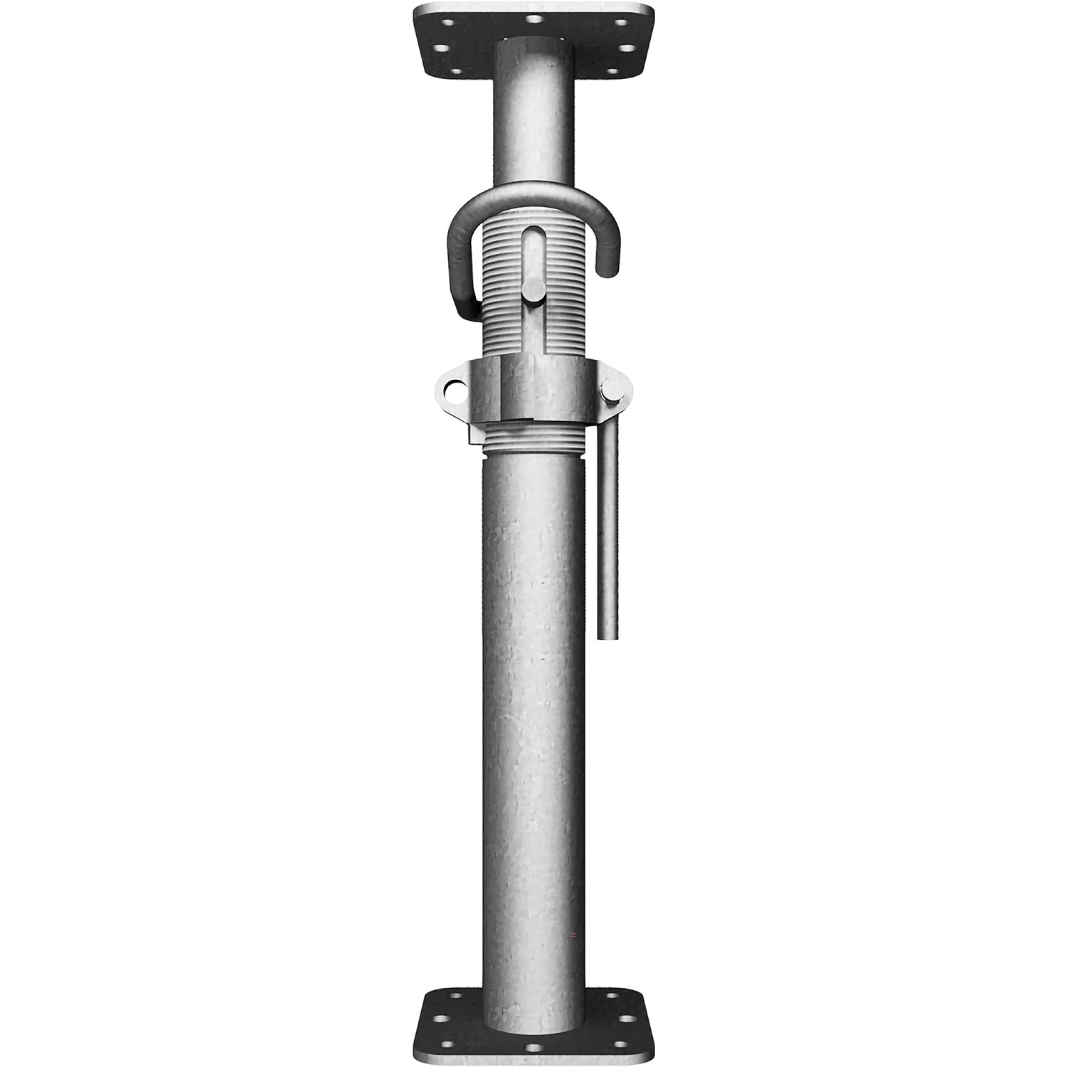Feuerverzinkte Schake Uni-Stütze, Auszugslänge 600-925 mm, für den professionellen Einsatz im Tiefbau.