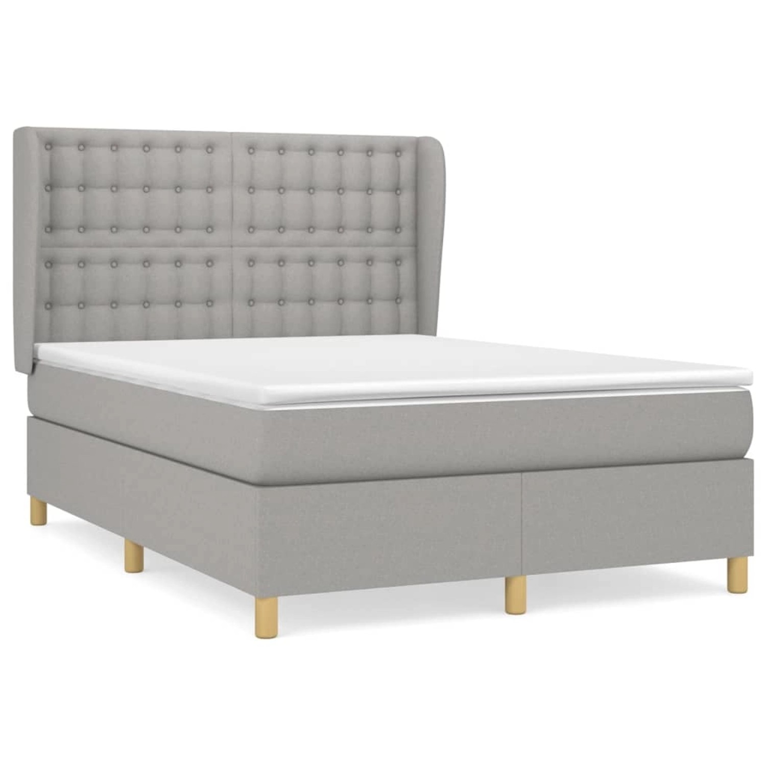vidaXL Boxspringbett mit Matratze Hellgrau 140x190 cm Stoff 3128837 günstig online kaufen
