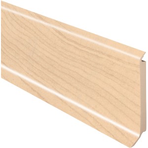 Sockelleiste mit Ahorn Dekor, 60mm hoch, aus Hartschaumkern.
