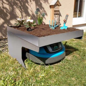PROREGAL Mähroboter-Garage Mit Pflanzkasten 37x60x70cm Metall Edelstahl