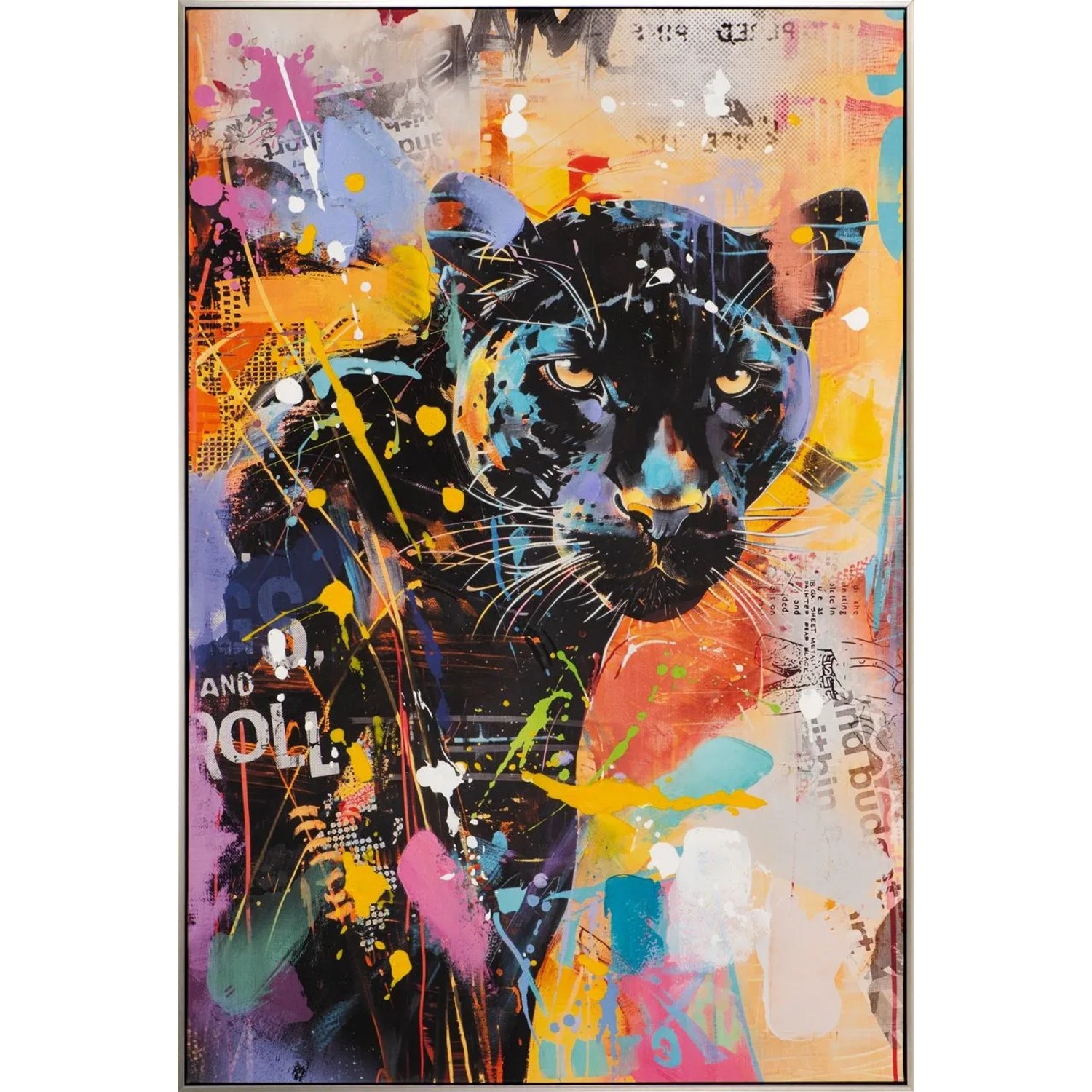 Art Universe Leinwandbild Splashed Panther 80 x 120 cm