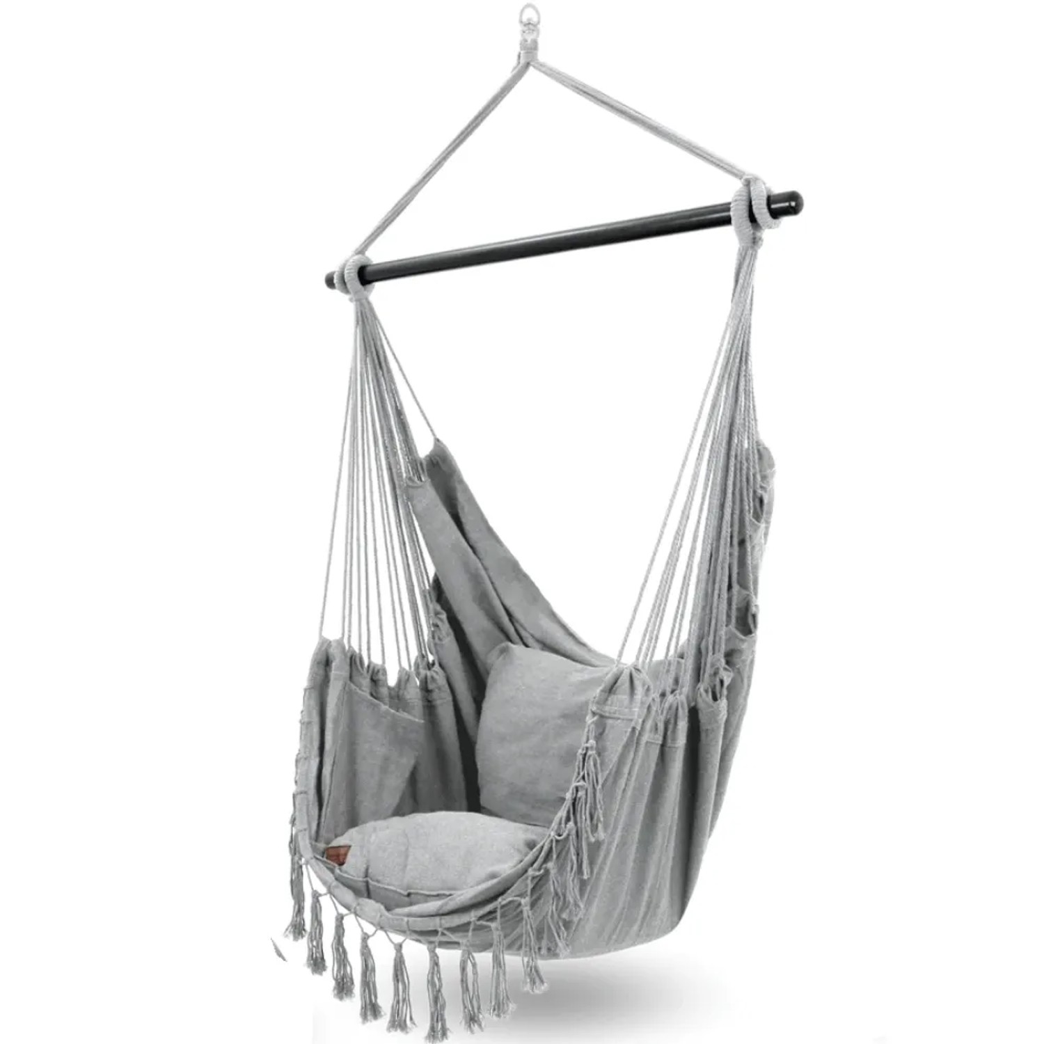 DELUKE Hängesessel Indoor ohne Gestell MELA Mit Kuscheldecke Bücherfach Hängestuhl mit Kissen Hängeschaukel Outdoor bis ...