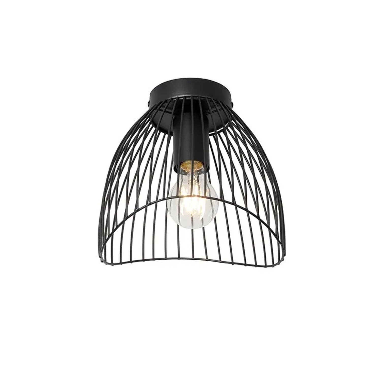 QAZQA Design Deckenleuchte Schwarz Draht 20cm Pua