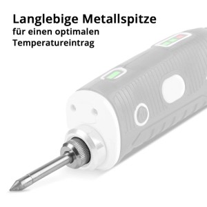 STAHLWERK Lötkolbenspitze 4 mm Durchmesser, silberfarben, konisch, aus Metall, am Lötkolben. Zubehör für Lötgeräte.