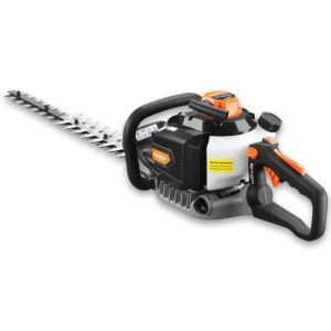 FUXTEC Profi Benzin-Heckenschere FX-MHP245, schwarz-orange, 56cm Schnittlänge, für Gartenpflege.
