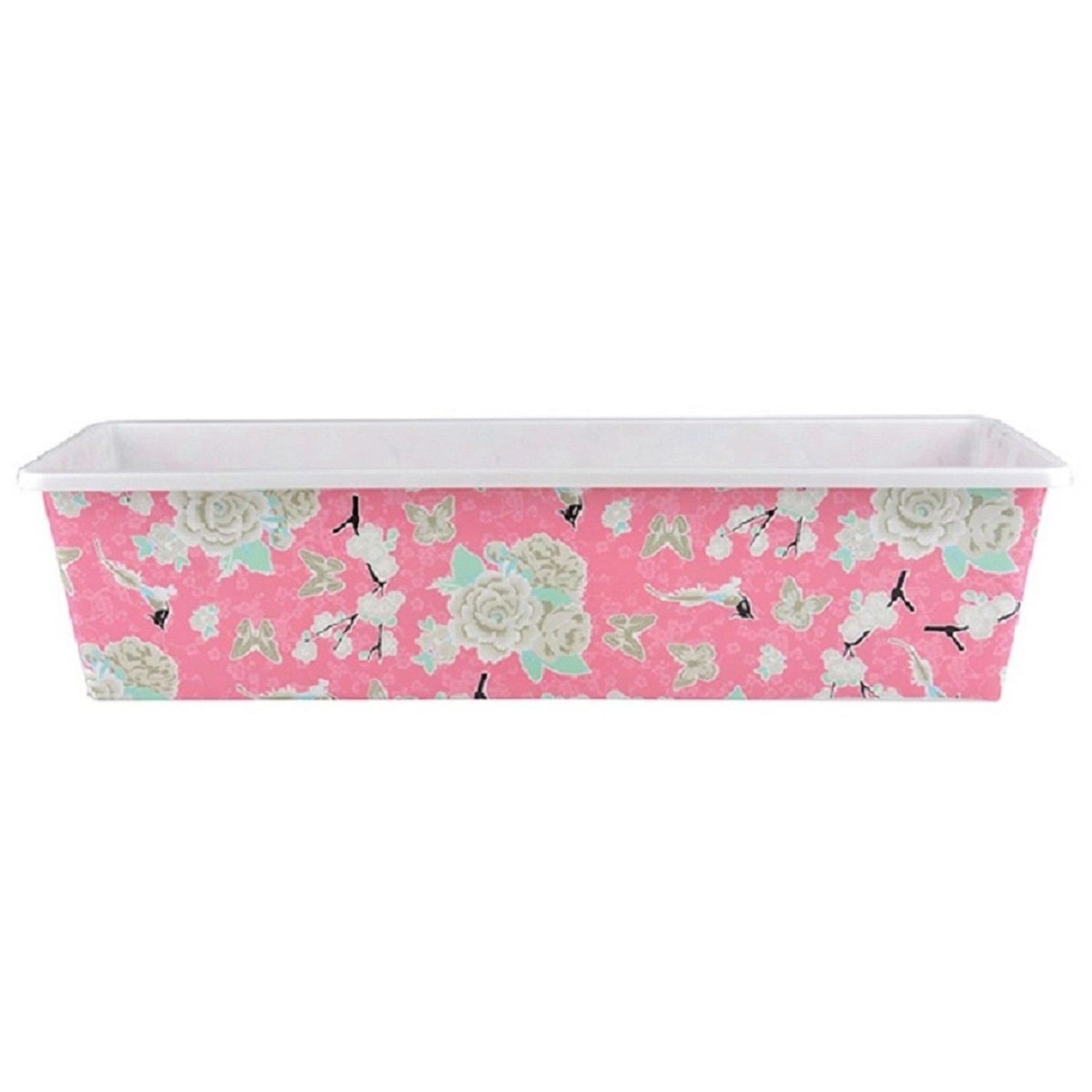 Jet-Line Blumenkasten mit Blumenmuster in Rosa-Beige 3er Set 59 x 17 x 14 c günstig online kaufen