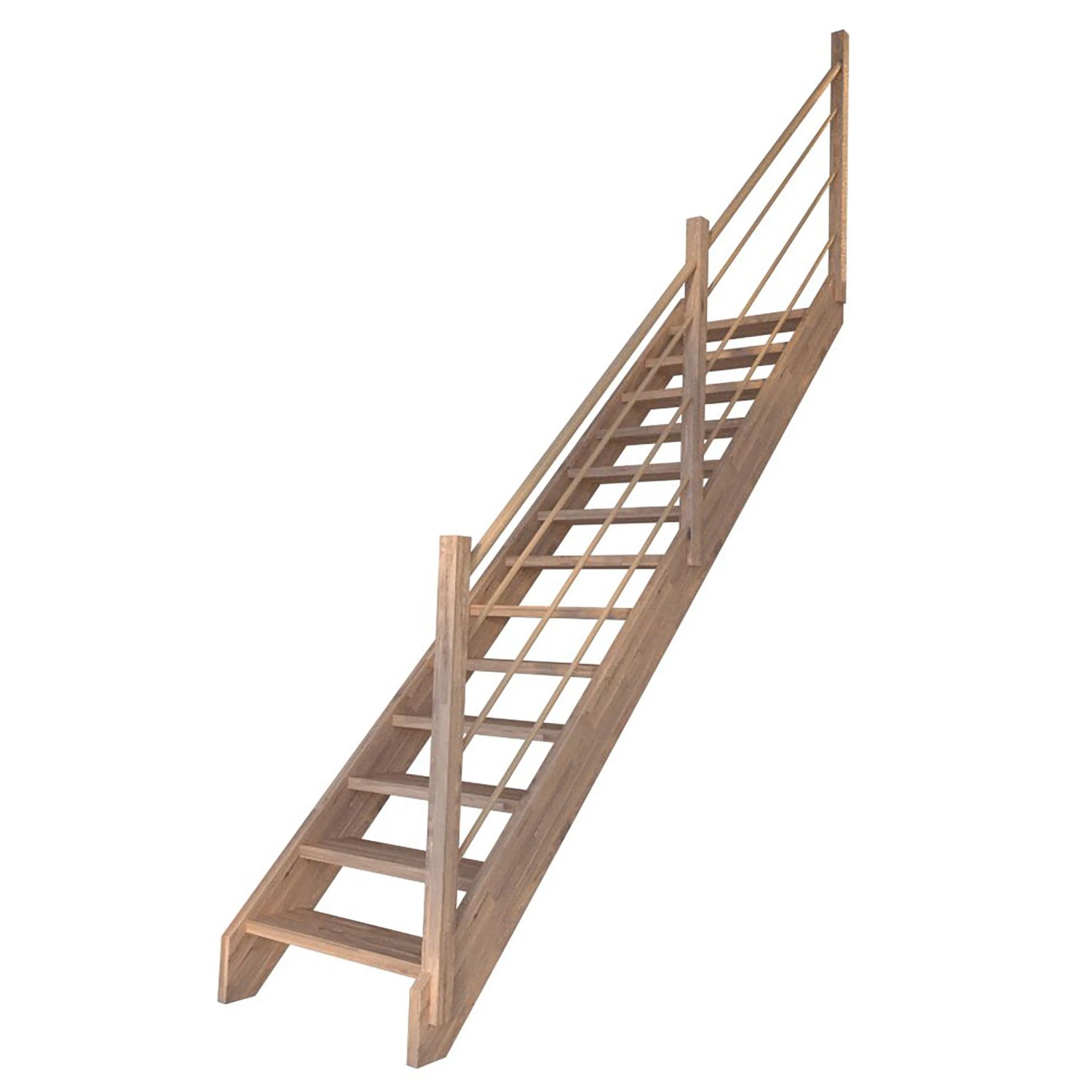 Treppe Mykonos Eiche Gerade Holz-Design-Geländer Rechts FSC® günstig online kaufen