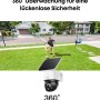 Eufy S340 Solar-Überwachungskamera mit 360° Ansicht von spielenden Personen im Garten.