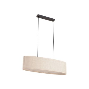 Lindby Pendelleuchte Soula 10042085 Landhaus Vintage Rustikal in Creme 2-flammig E27 Wohnzimmerleuchte