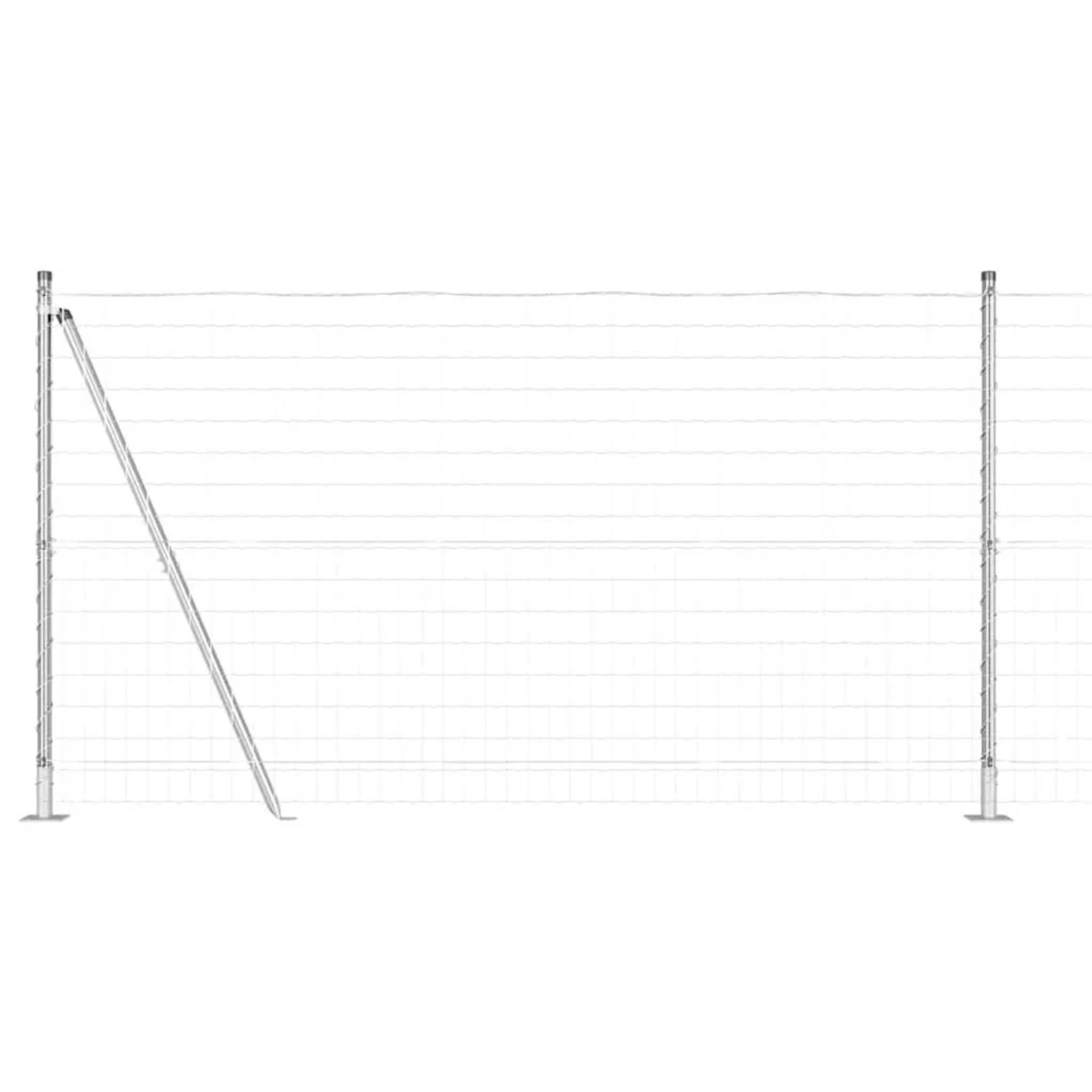 vidaXL Zaun mit Pfosten Silber 1,2 x 10 m Stahl 3350993 günstig online kaufen