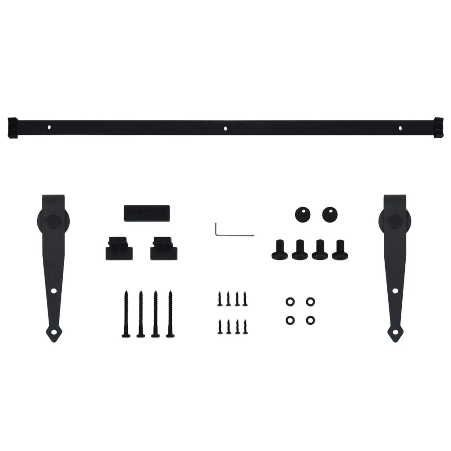 vidaXL Mini Schiebetürbeschlag Set 152cm aus Carbonstahl für Schranktüren.