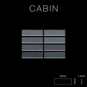 Graue Mosaikfliese aus Rohstahl, gewalzte Oberfläche, Cabin-RS Serie.